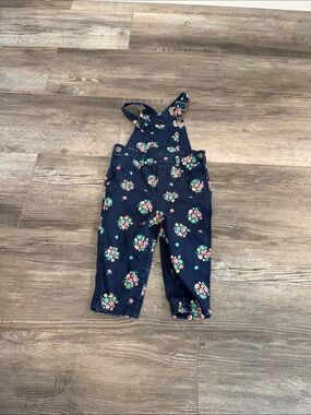 Carters‎ Girls' Navy Floral Denim Overalls